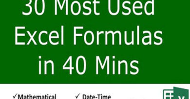 Top 30 excel formulas